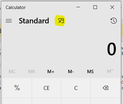 Keep on top Windows Calculator feature